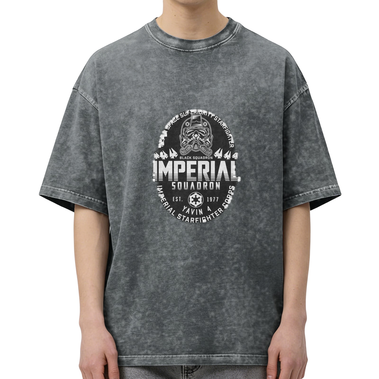 Washed Black Star Wars Imperial Squadron Graphic T-Shirt