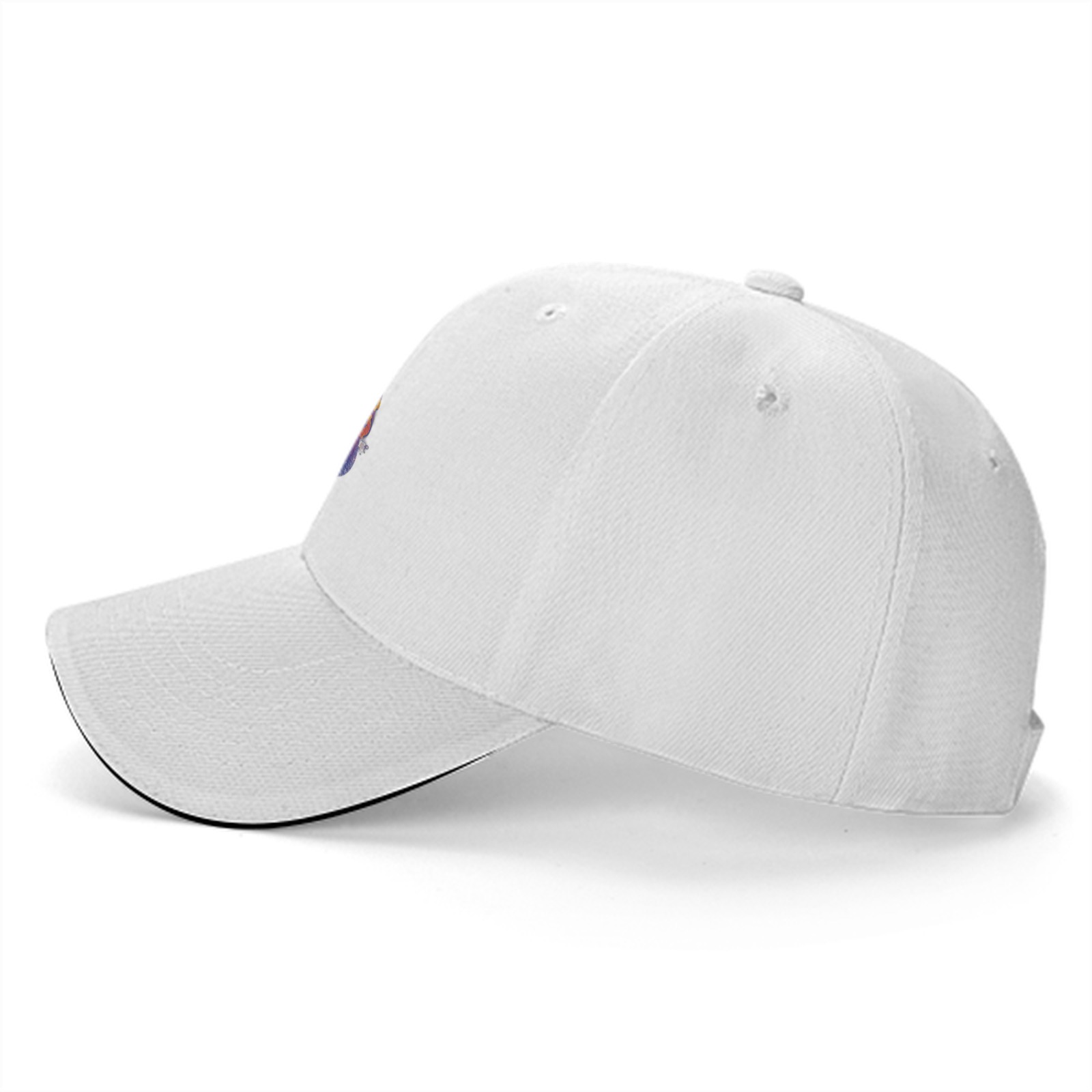 Black baseball cap with cosmic anime character graphic
