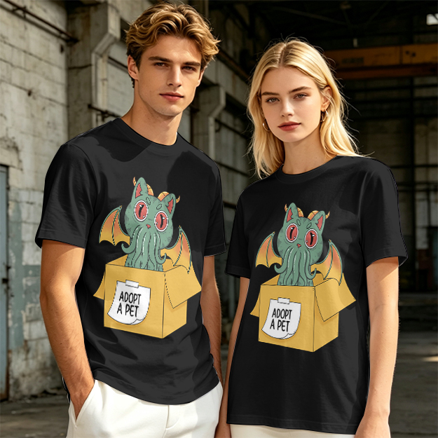 Adopt a Pet Cthulhu Cat Monster Graphic T-Shirt