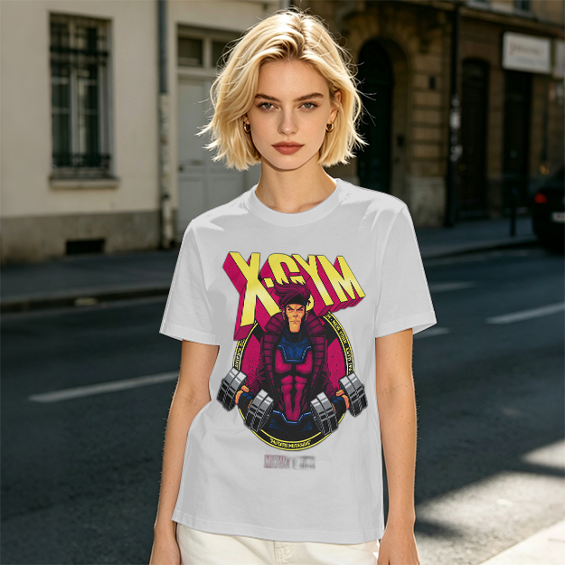 X-GYM Superhero Graphic Tee for Fitness Enthusiasts