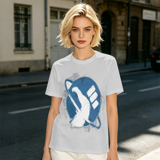 Olive Green T-Shirt with Saturn Fist Graphic Print