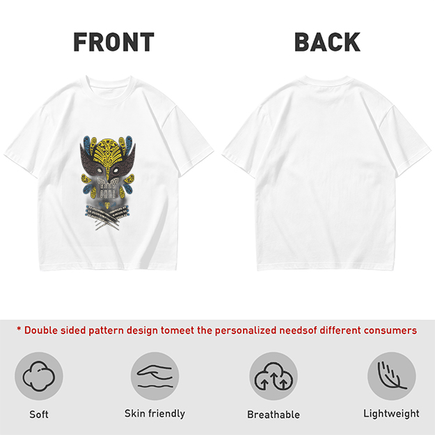 Olive T-Shirt With Ornate Skull Mask Graphic Print