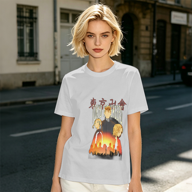 Tokyo Revengers Anime Graphic Print Olive T-Shirt