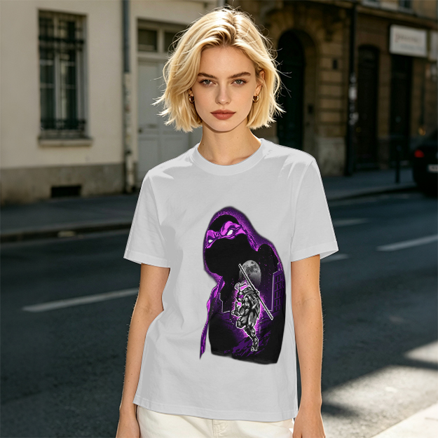 Olive T-Shirt With Purple Ninja Turtle Night Graphic Print