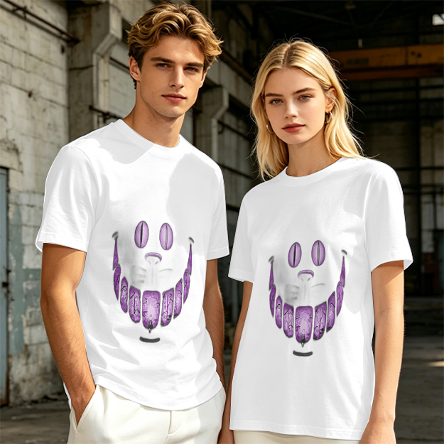 Olive T-Shirt With Purple Monster Face Graphic Print