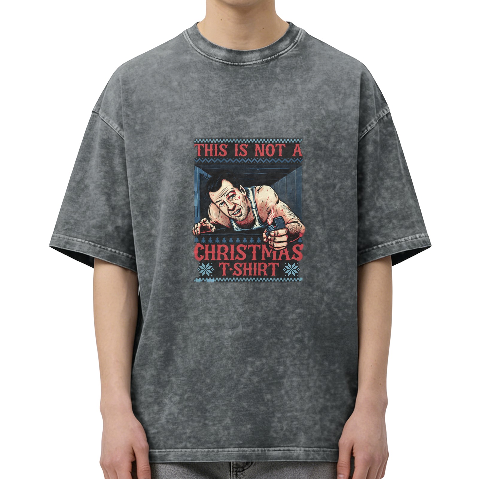 This Is Not A Christmas T-Shirt Die Hard Inspired Acid Wash Tee