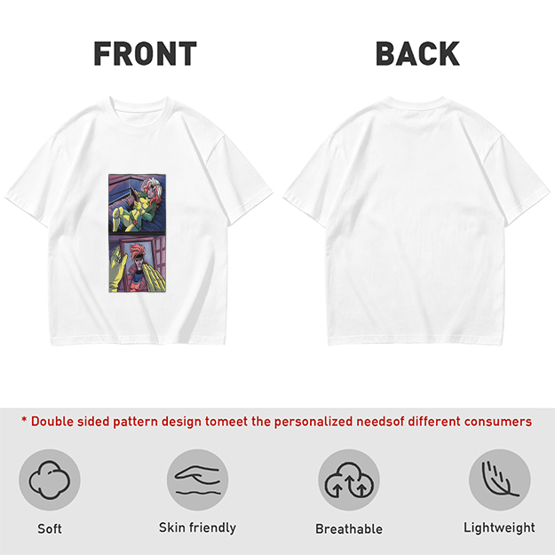 Olive T-Shirt with Comic Style Superhero Graphic Print
