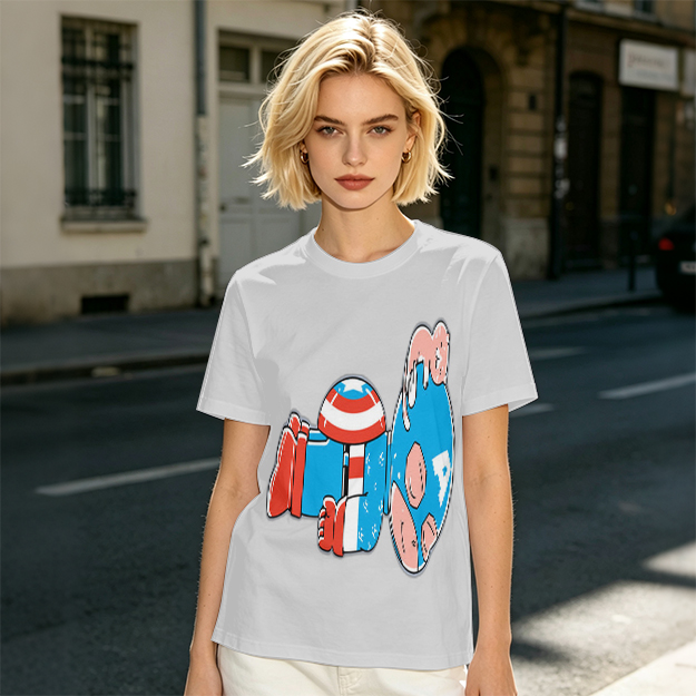 Olive Green T-Shirt With Melting Captain America Graphic Print