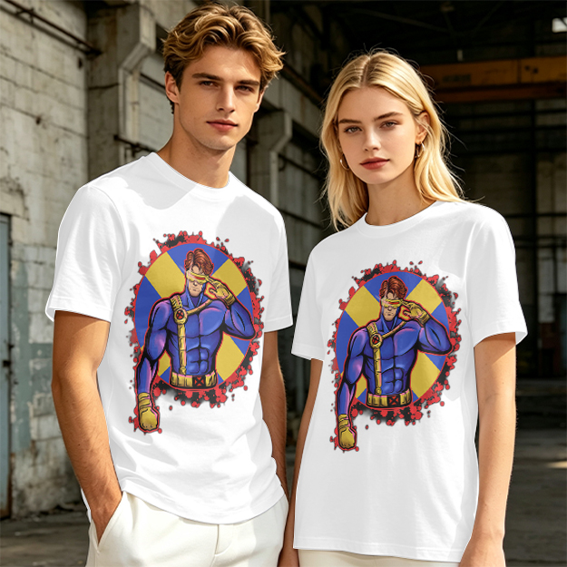 Olive T-Shirt Featuring Cyclops X-Men Superhero Graphic