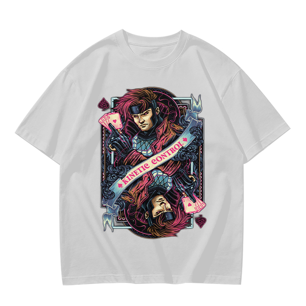 Olive T-Shirt With Gambit Kinetic Control Playing Card Art