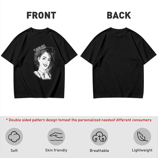 Olive T-Shirt with Black and White Portrait Print
