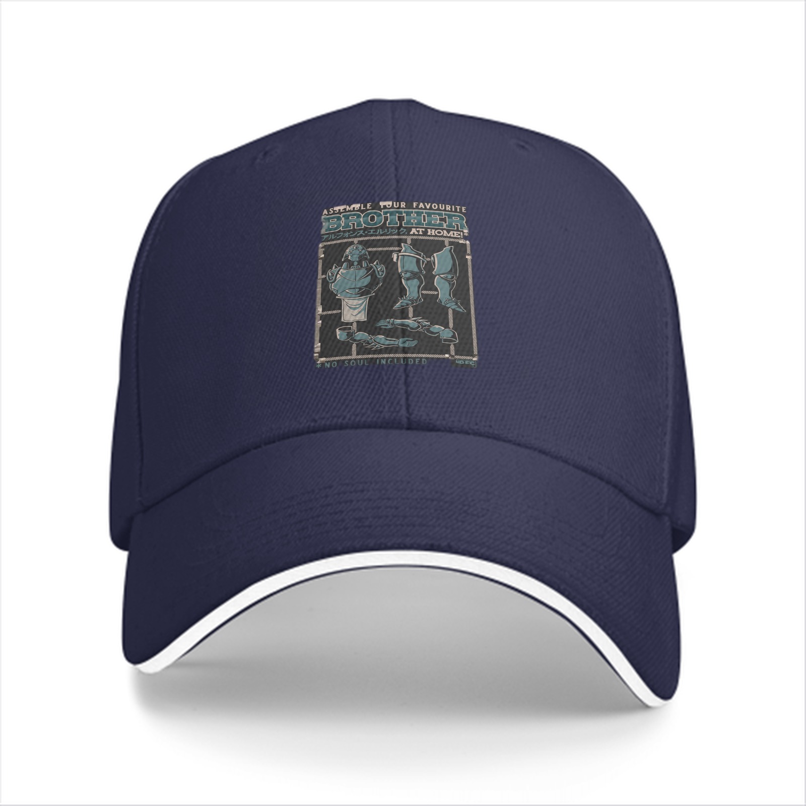 Black Baseball Cap With Funny Brother Assembly Graphic Print