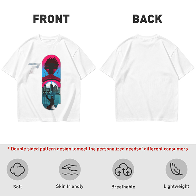 Olive T-Shirt With Cyberpunk City And Spiky Silhouette Graphic
