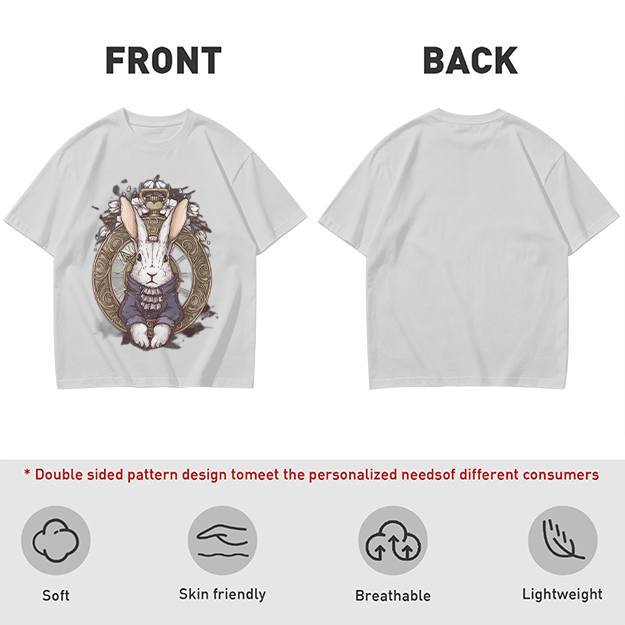 Olive T-Shirt With Steampunk White Rabbit Pocket Watch Art