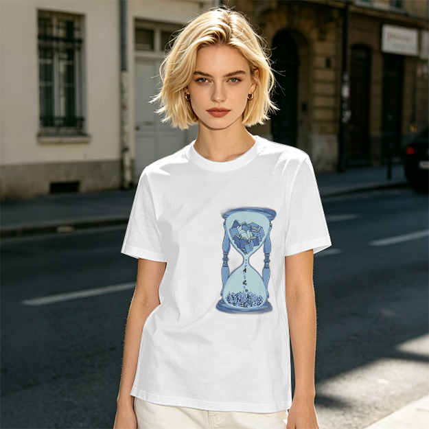 Olive T-Shirt With Hourglass And Crushed Rock Graphic Print