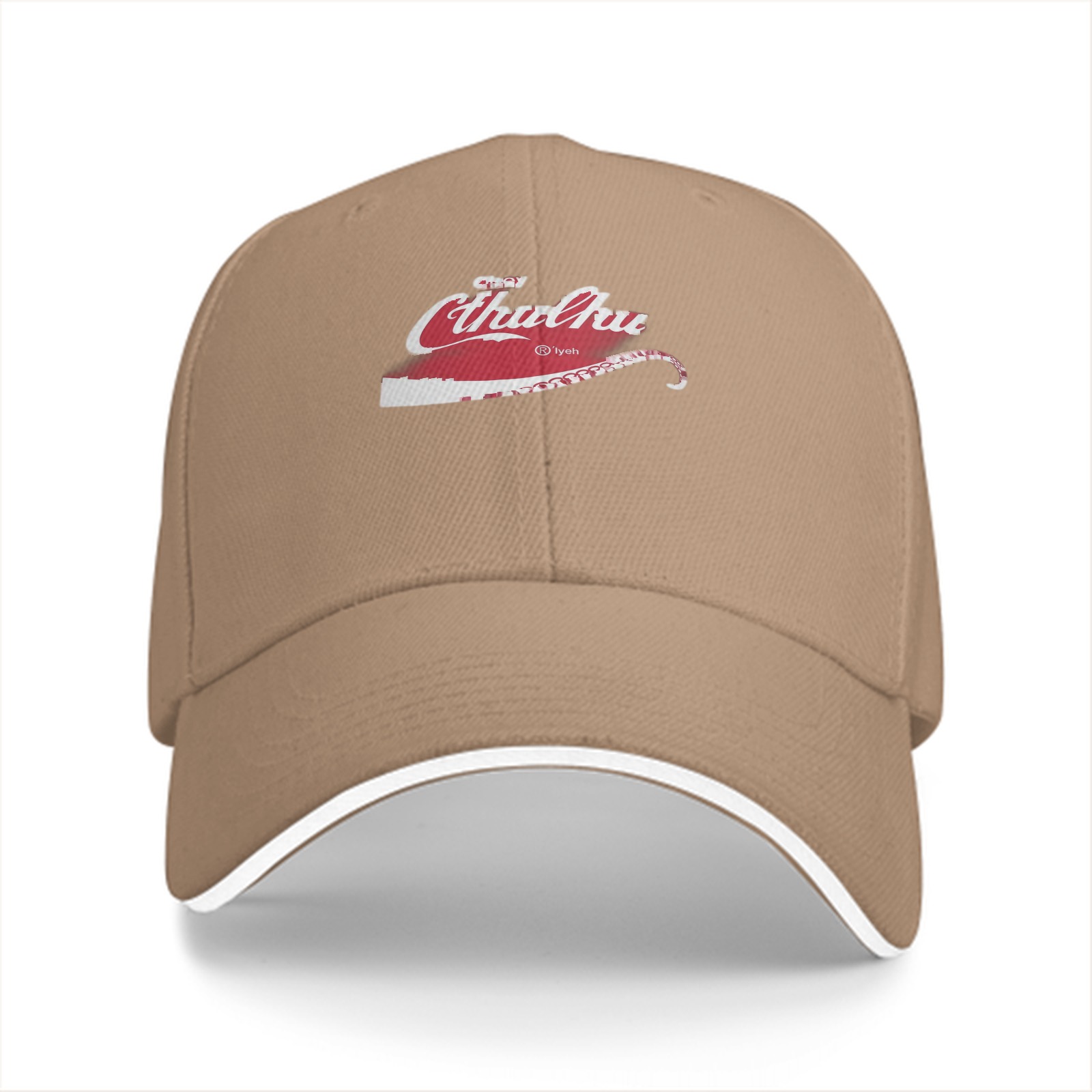 Black Baseball Cap with Cthulhu Themed Graphic Print