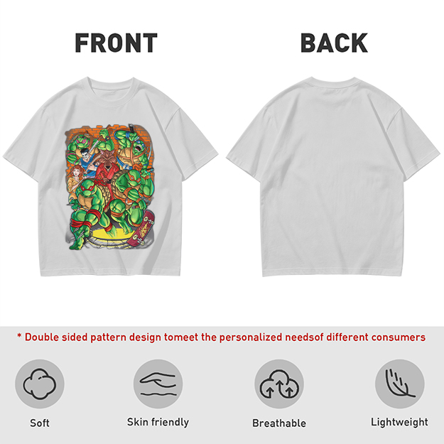 Olive Green Teenage Mutant Ninja Turtles Group Graphic T-Shirt