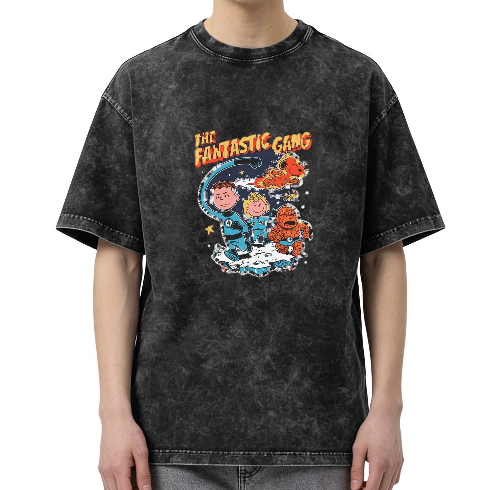 The Fantastic Gang Peanuts Superhero Graphic Vintage T-Shirt