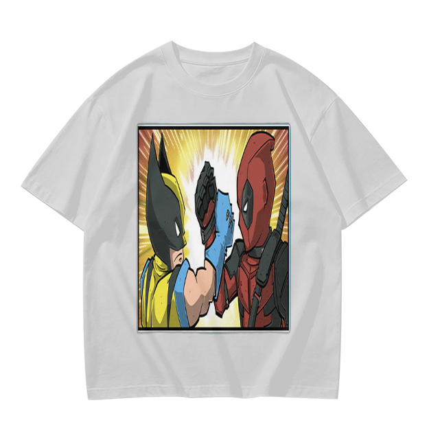 Wolverine and Deadpool Fist Bump Graphic T-Shirt