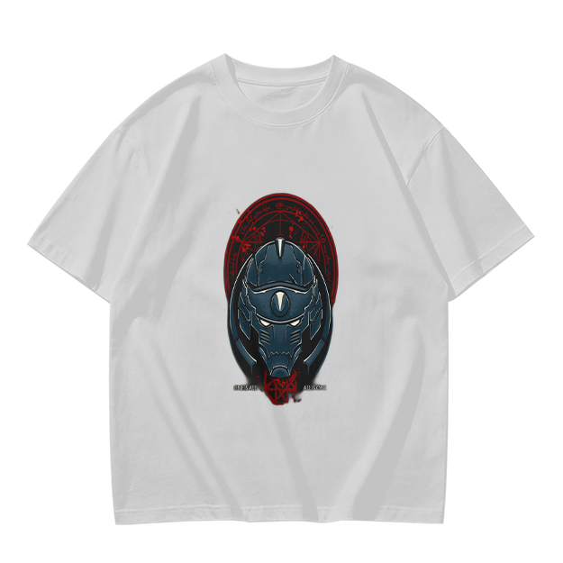Olive T-Shirt With Futuristic Alien Helmet Graphic Print