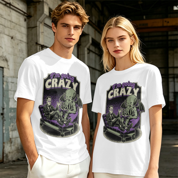 I'm Going Crazy Cthulhu Therapy Themed Graphic T-Shirt