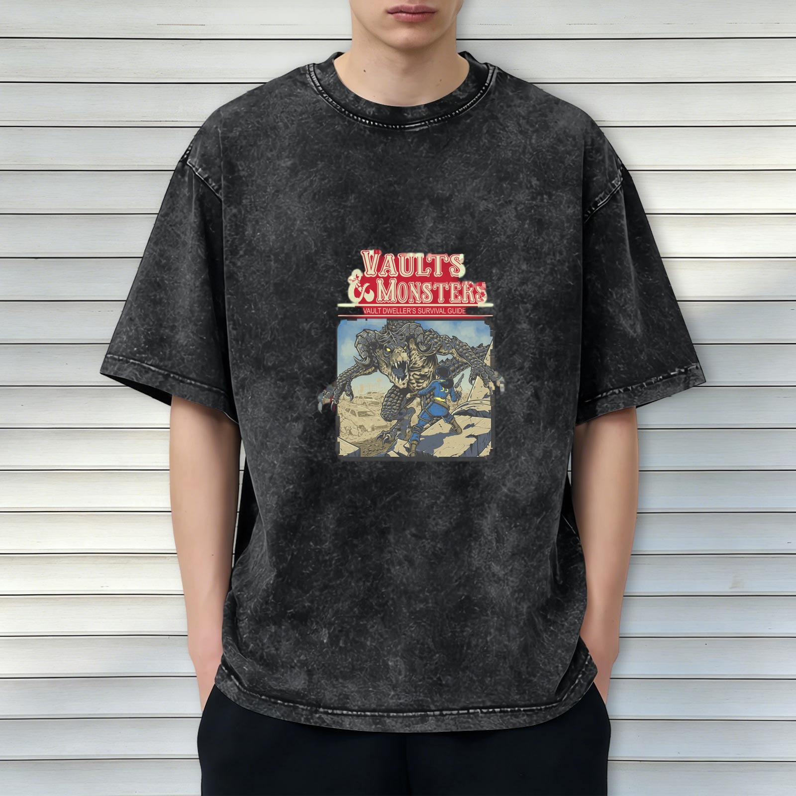 Fallout 'Vaults & Monsters' Acid Wash Oversized T-Shirt