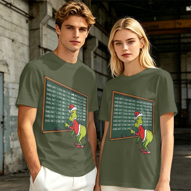 Grinch I Will Not Steal Christmas Chalkboard T-Shirt