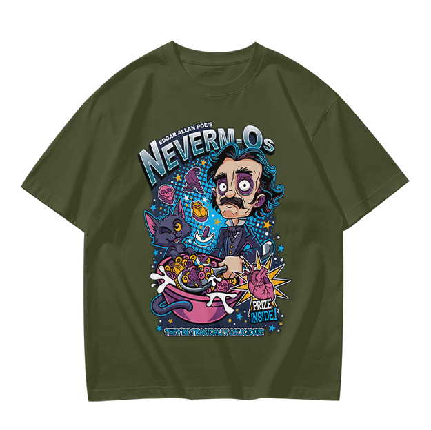 Edgar Allan Poe's Neverm-Os Cereal Graphic T-Shirt