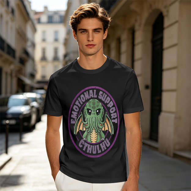 Emotional Support Cthulhu Graphic T-Shirt