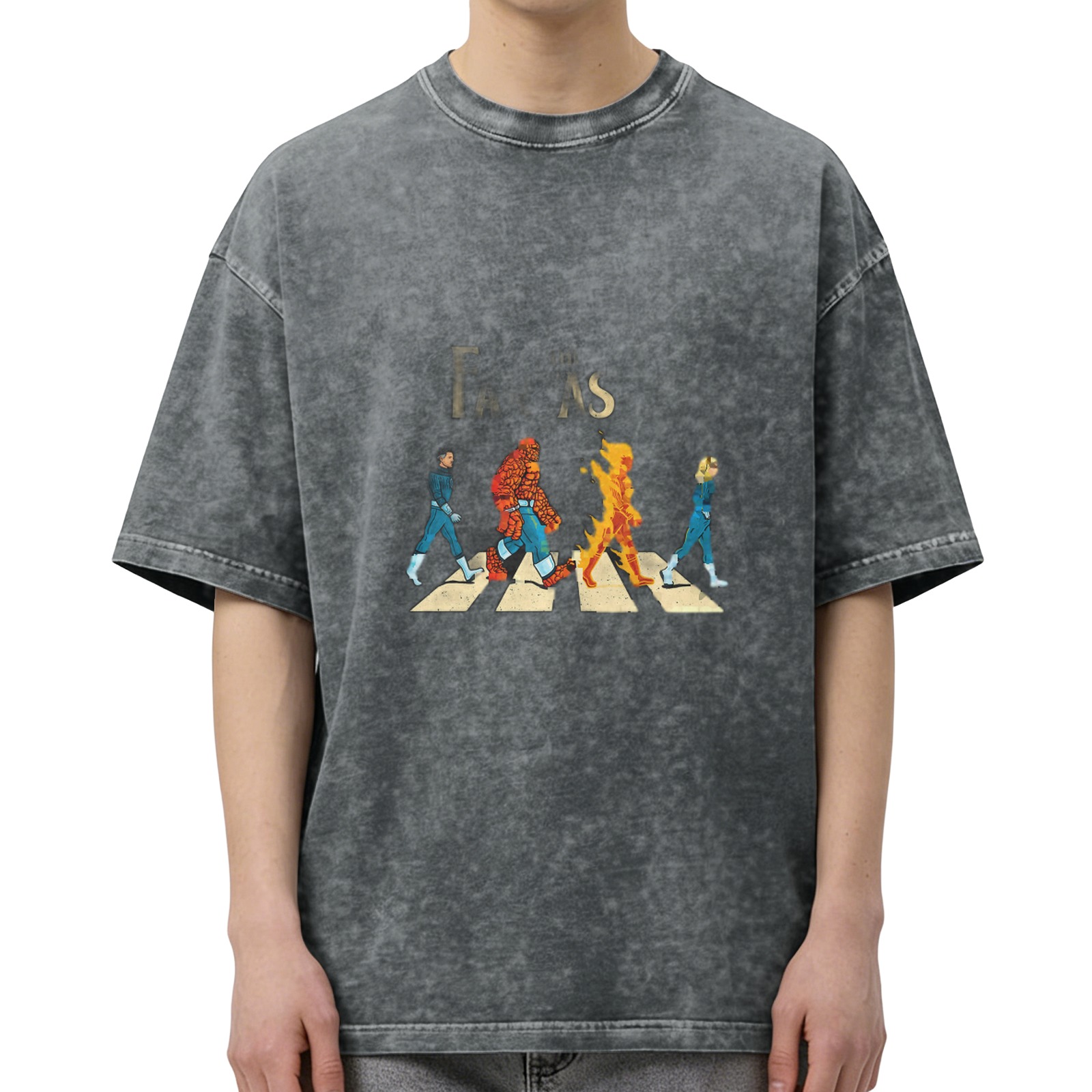 Fantastic Four Abbey Road Parody Vintage Wash T-Shirt