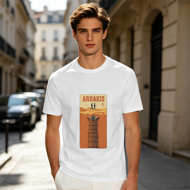 Arrakis Sandworm Desert Scene Graphic T-Shirt