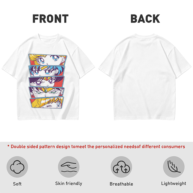Olive Anime Sailor Moon Character Eyes Graphic T-Shirt