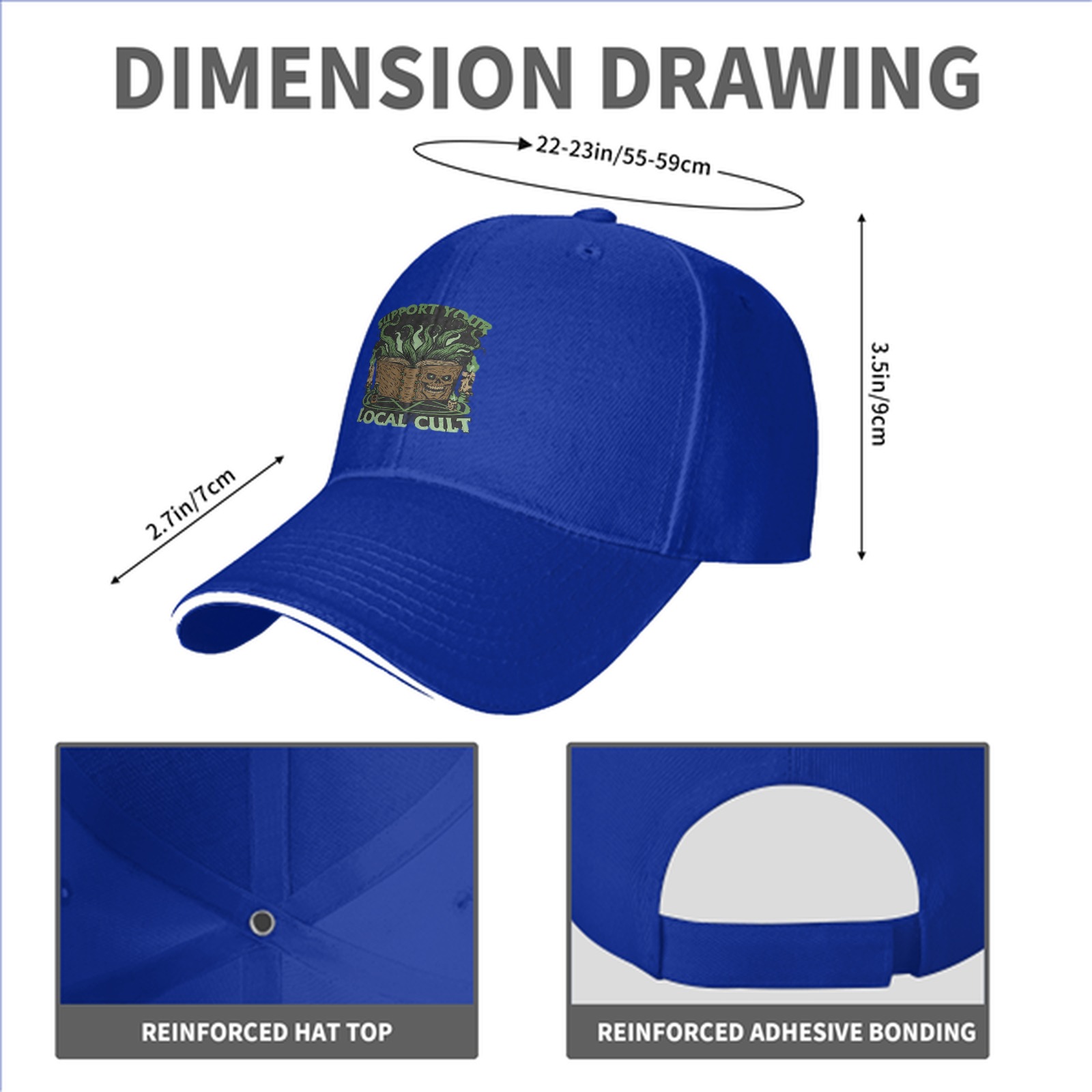 Support Your Local Cult Graphic Black Baseball Cap