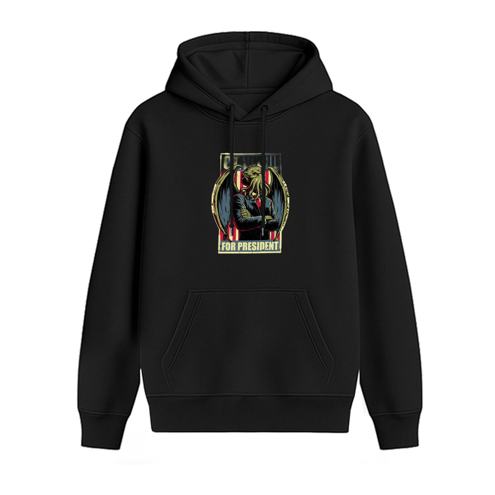 Cthulhu For President Graphic Black Hoodie