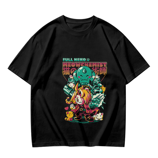 Full Neko Meowchemist Anime Graphic T-Shirt Design