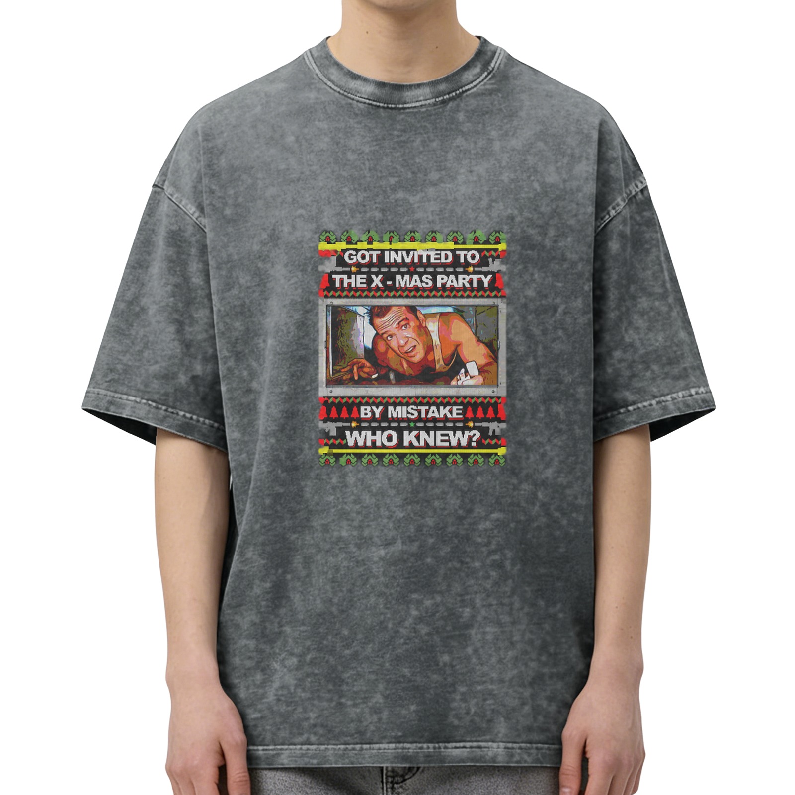 Die Hard Christmas Party Mistake T-Shirt, Washed Graphic Tee