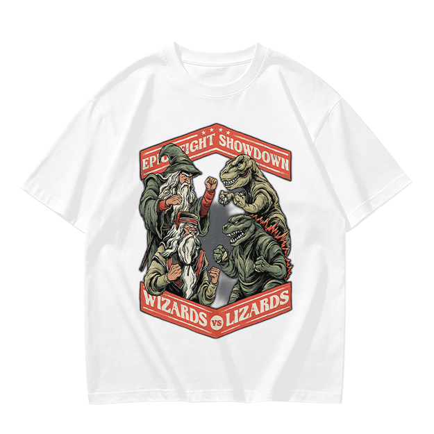 Epic Fight Showdown Wizards vs Lizards Graphic T-Shirt