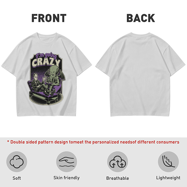 I'm Going Crazy Cthulhu Therapy Themed Graphic T-Shirt
