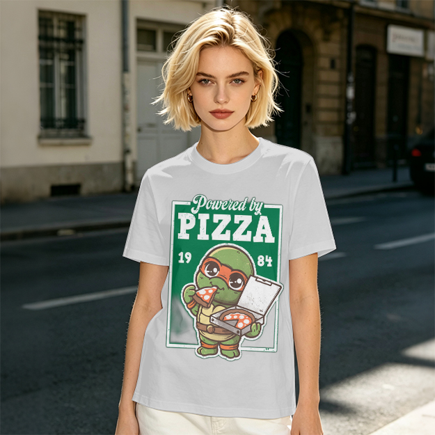 Powered by Pizza 1984 Cute Ninja Turtle T-Shirt