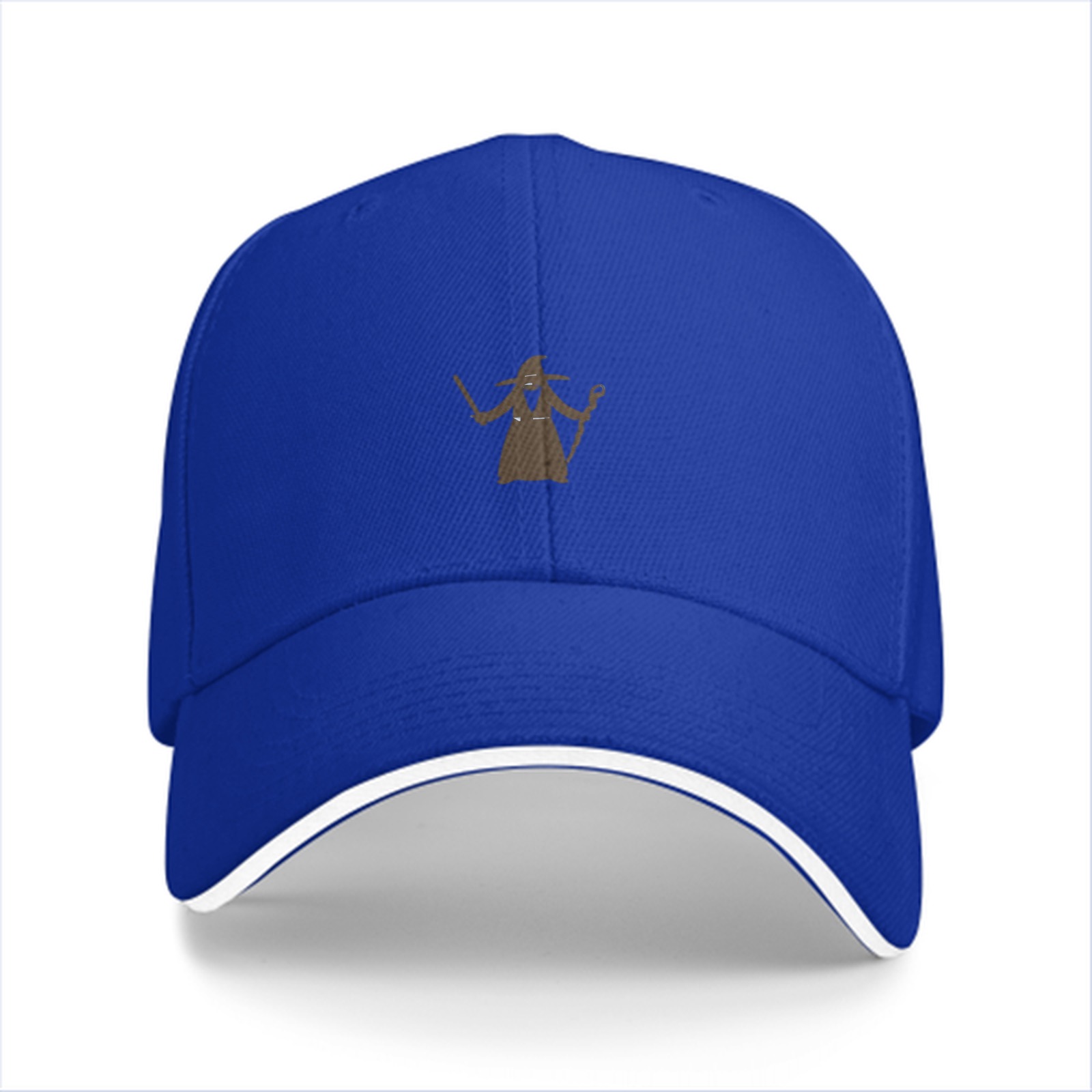 Black Baseball Cap With Brown Wizard Silhouette Graphic