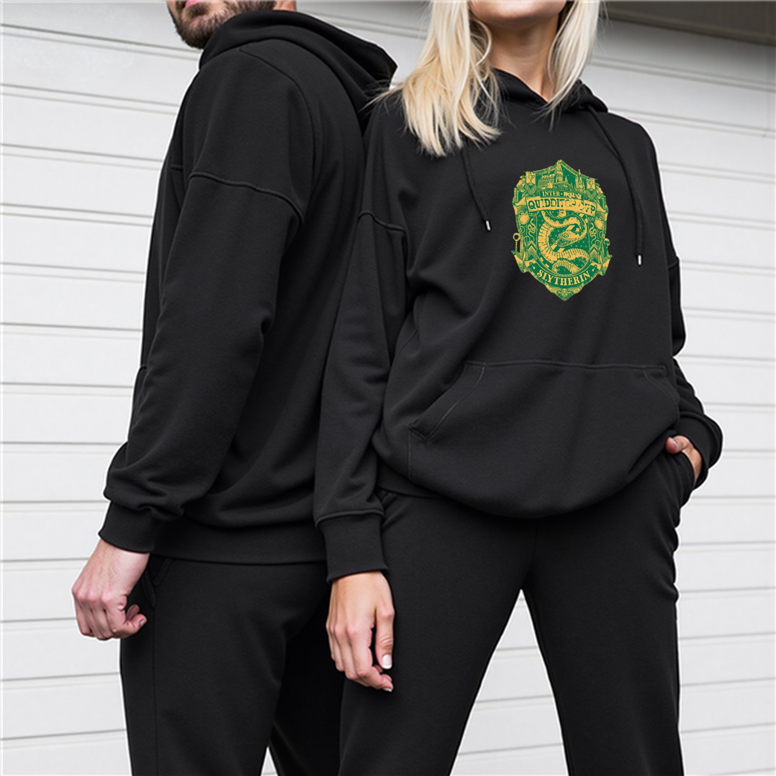 Black Slytherin Crest Hoodie