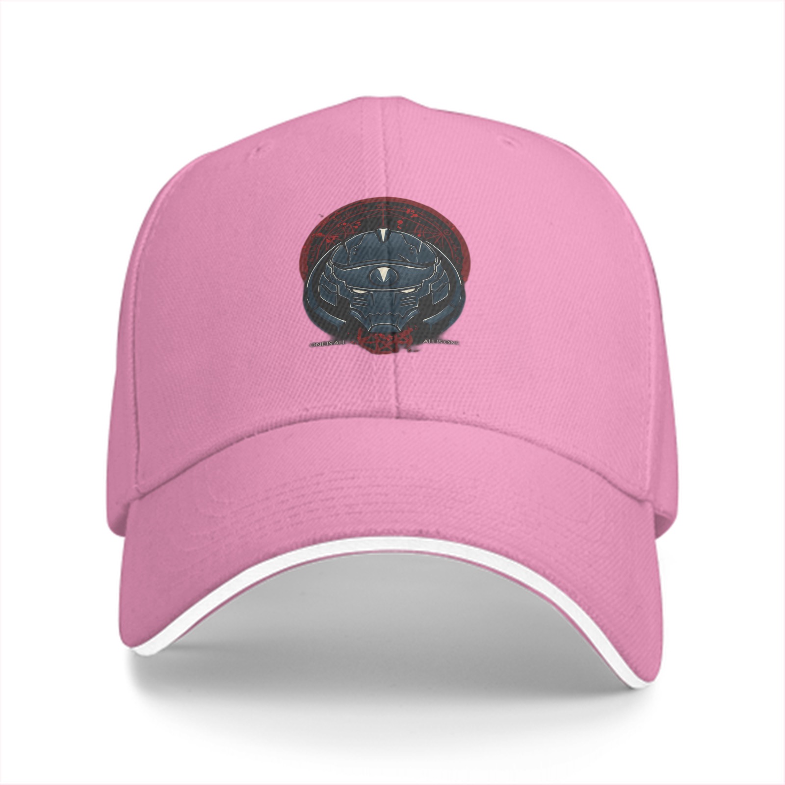 Black Baseball Cap with Sci-Fi Robot Helmet Graphic
