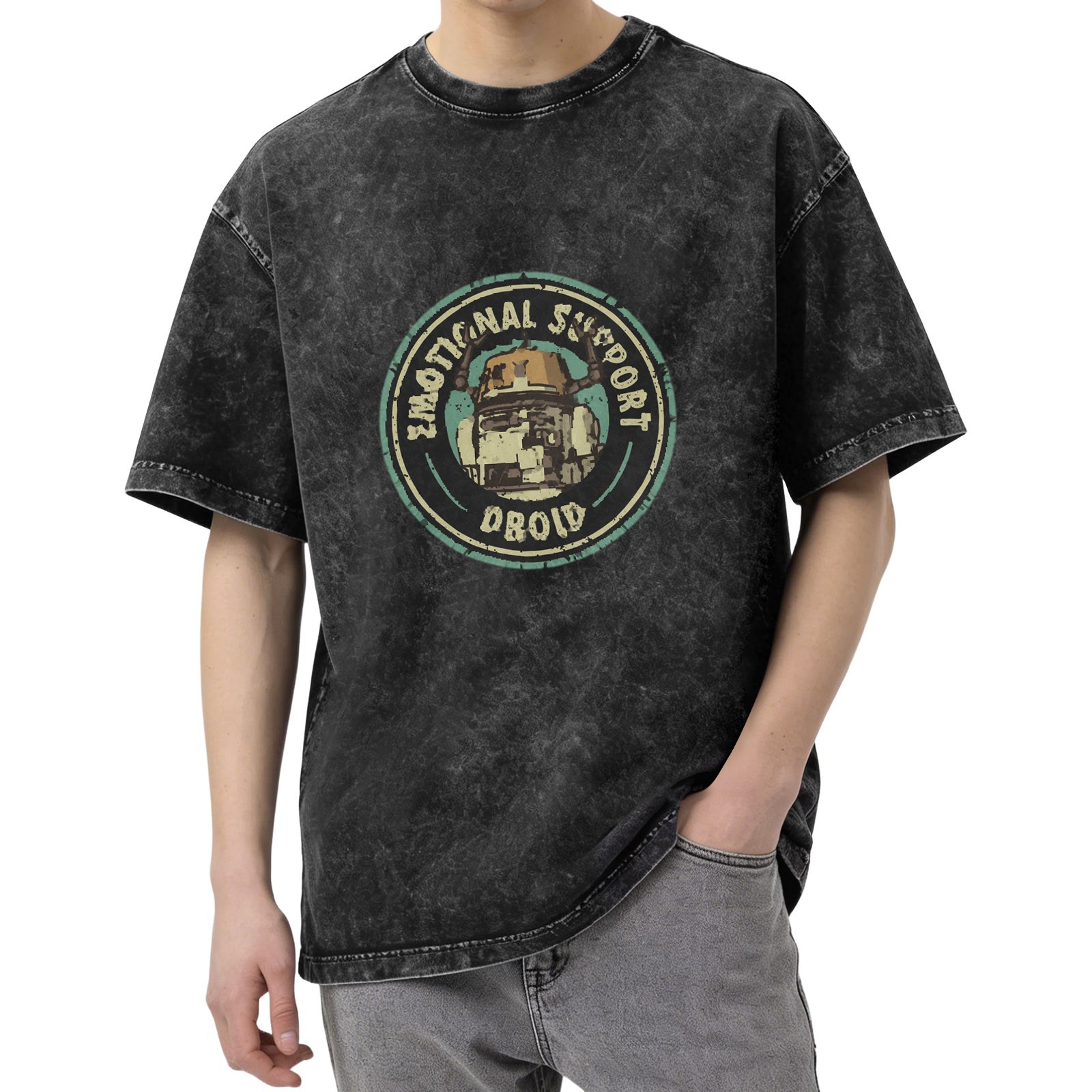 Emotional Support Droid Vintage Wash T-Shirt