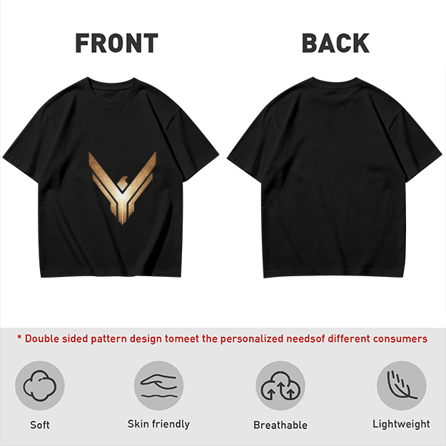 Olive Green T-Shirt With Gold Winged Emblem Graphic