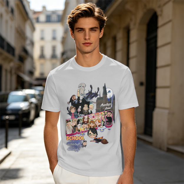 Olive T-Shirt With Harry Potter Themed Character Print