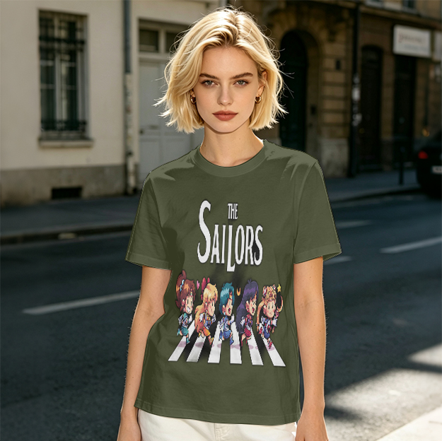The Sailors Chibi Anime Abbey Road Graphic T-Shirt
