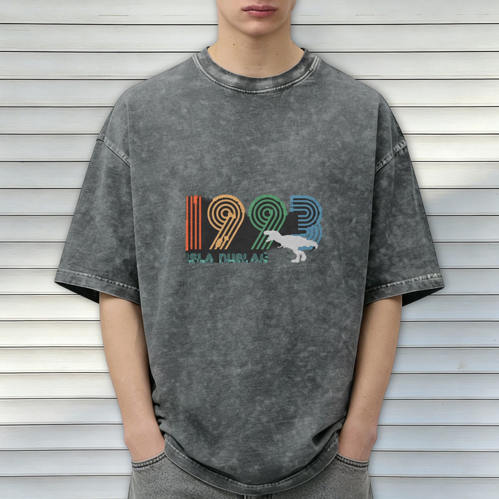 1993 Isla Nublar Dinosaur Graphic Vintage Wash T-Shirt