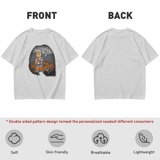 Olive T-shirt with Lego Astronaut Space Habitat Print