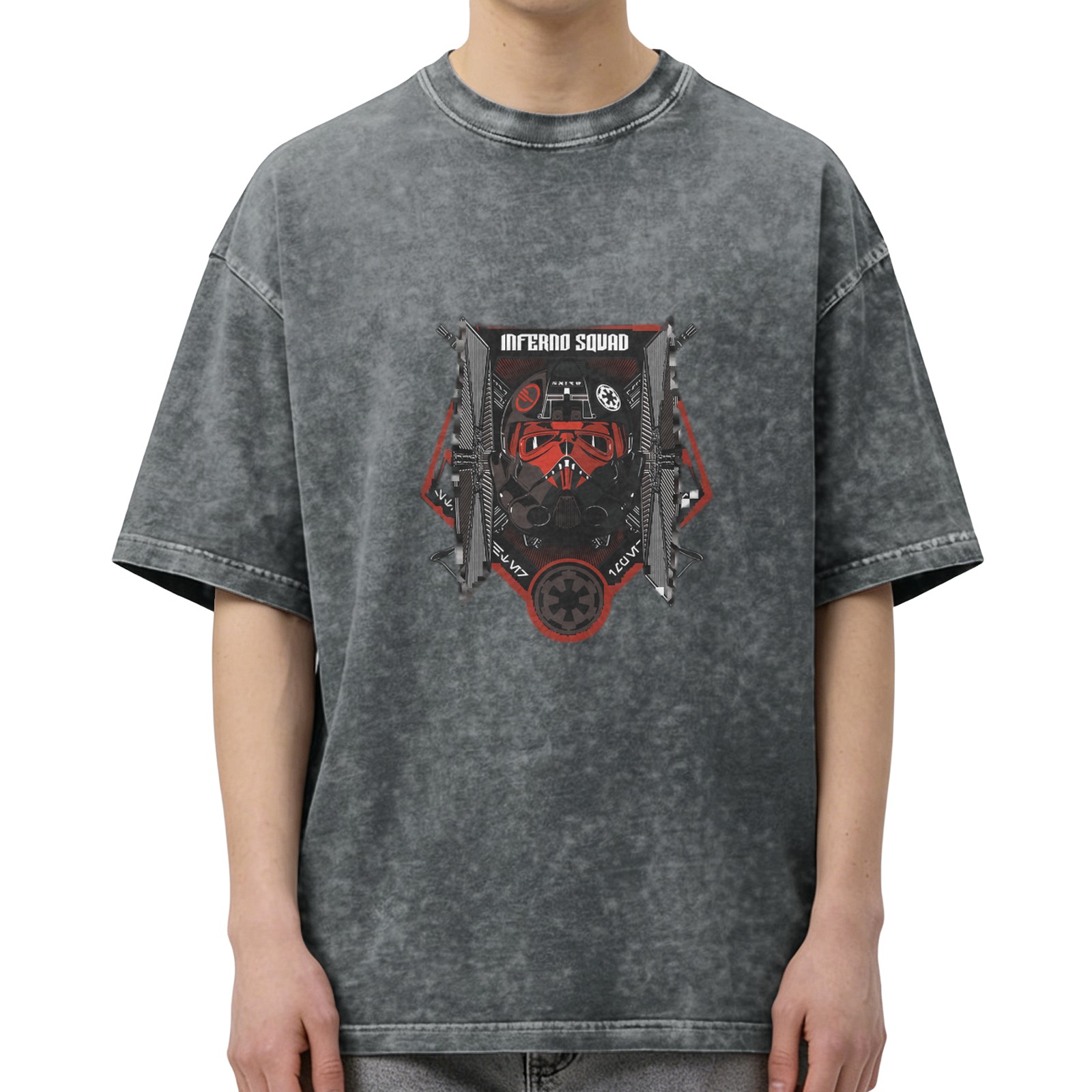 Star Wars Inferno Squad Graphic Acid Wash Black T-Shirt