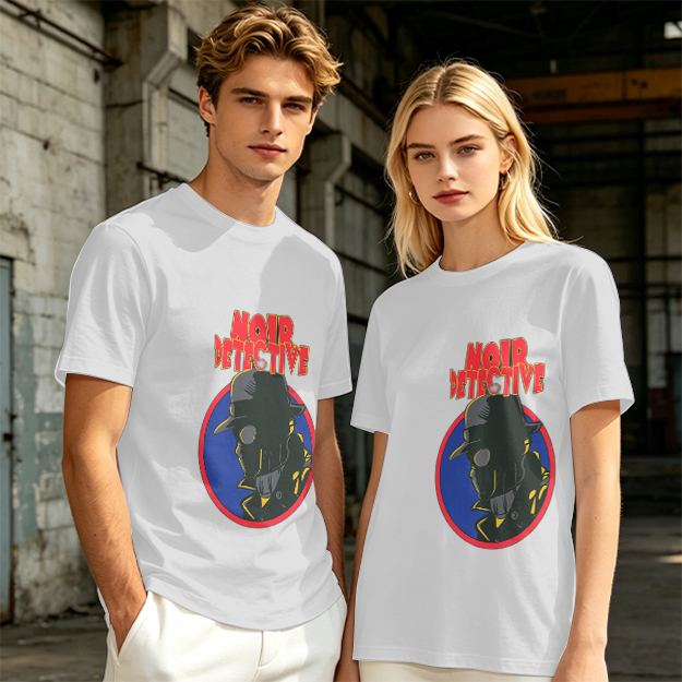 Noir Detective Graphic Olive T-Shirt for Casual Wear